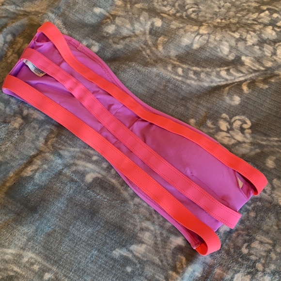 AE bandeau swim top two tone pink pullover padded - Picture 3 of 6